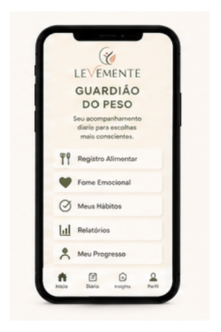 Mockup do App Guardião do Peso